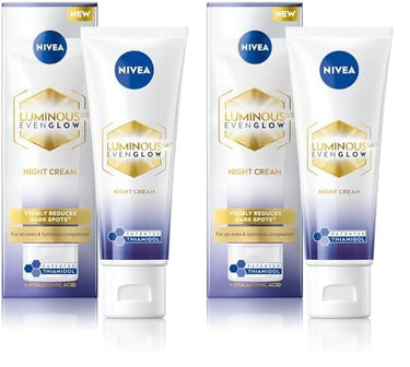 NIVEA Luminous Even Glow Night Cream 40ml (Pack of 2)